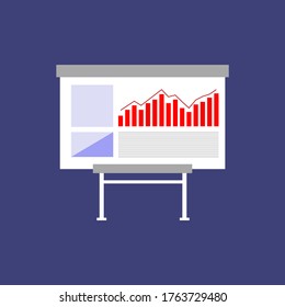 growth chart image on flip board vector illustration,
