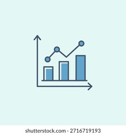 Gráfico de crecimiento con barras crecientes