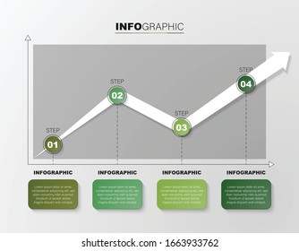Growth chart infographic with 4 steps or options can be used for business, start up, education or technology 