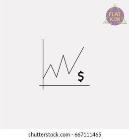 Growth chart line icon