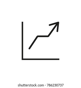 Growth chart line icon