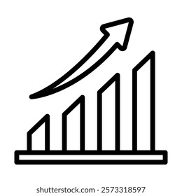 Growth Chart line icon, editable vector icon, pixel perfect, illustrator ai file 