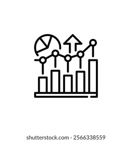 Growth Chart Line Icon. linear style sign for mobile concept and web design. Outline vector icon.