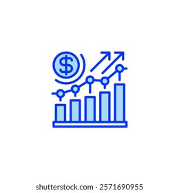 Growth Chart line icon. Universal creative premium symbol. Vector sign icon logo template. Vector illustration