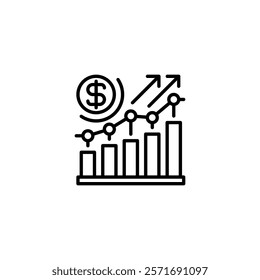 Growth Chart line icon. Universal creative premium symbol. Vector sign icon logo template. Vector illustration