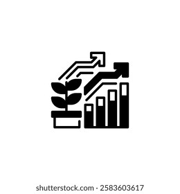Growth Chart line icon. Universal creative premium symbol. Vector sign icon logo template. Vector illustration