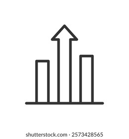 Growth chart line icon. Vector illustration