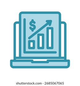 Growth Chart Mini Illustration Icon Relate To Capital Market, Market Research. Use For Modern Concept, Ui, Ux Web And App Development.