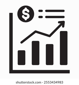 Growth chart and monitoring, control tool.Data analytics.Successful business performance. Achieving high results. Vector linear icon isolated on white background.
