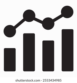 Growth chart and monitoring, control tool.Data analytics.Successful business performance. Achieving high results. Vector linear icon isolated on white background.
