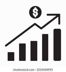 Growth chart and monitoring, control tool.Data analytics.Successful business performance. Achieving high results. Vector linear icon isolated on white background.
