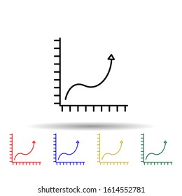 growth chart multi color style icon. Simple thin line, outline vector of web icons for ui and ux, website or mobile application