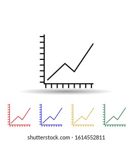 growth chart multi color style icon. Simple thin line, outline vector of web icons for ui and ux, website or mobile application