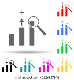 growth chart multi color style icon. Simple glyph, flat vector of conversation and friendship icons for ui and ux, website or mobile application