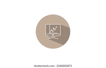 Growth chart on screen icon design template. Modern vector icon design template illustration