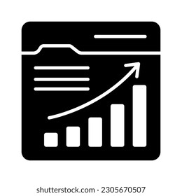 Growth chart on web page showing vector design of web analytics in trendy style