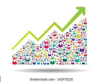 Growth chart and prgresso leading to success