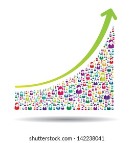 Growth chart and prgresso leading to success