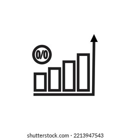growth chart sign symbol. vector illustration on white background.