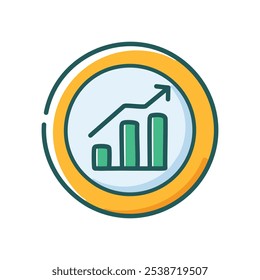 Gráfico de crecimiento exitoso. Progreso visualizado, tendencia ascendente, logro de objetivos, símbolo de éxito empresarial.