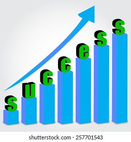 Growth chart success vector illustration