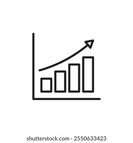 Growth chart thin line vector icon.