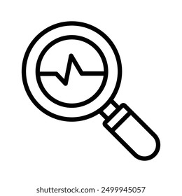 Growth chart under magnifier depicting vector design of business analysis