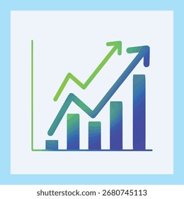 Growth Chart with Upward Arrow
