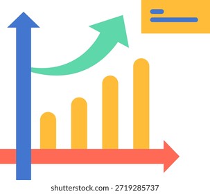 Growth Chart with Upward Arrows and Data