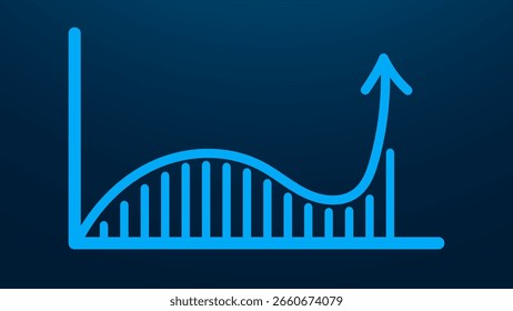 Gráfico de crescimento com tendência ascendente