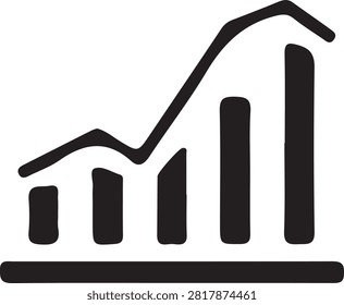 Growth chart with upward trend and increasing bar graph design