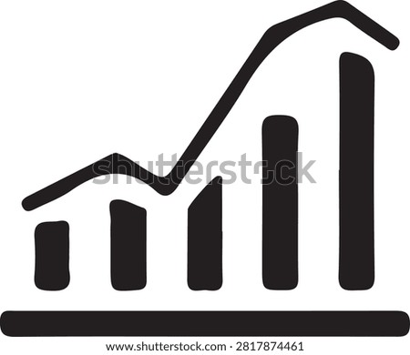 Growth chart with upward trend and increasing bar graph design