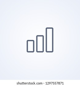 Growth chart, vector best gray line icon on white background, EPS 10