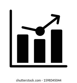 growth chart vector glyph flat icon 