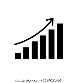 Growth Chart Vector Icon for Business and Financial Progress
