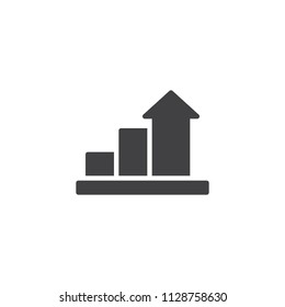 Growth chart vector icon. filled flat sign for mobile concept and web design. Business diagram simple solid icon. Growing graph symbol, logo illustration. Vector graphics