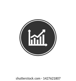 Growth chart vector icon. filled flat sign for mobile concept and web design. Growing graph glyph icon.- Vector Eps10