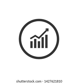 Growth chart vector icon. filled flat sign for mobile concept and web design. Growing graph glyph icon.- Vector Eps10