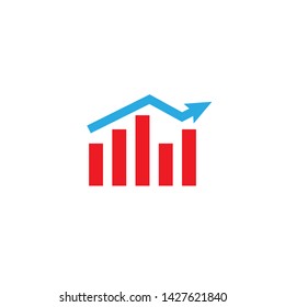 Growth chart vector icon. filled flat sign for mobile concept and web design. Growing graph glyph icon.- Vector Eps10