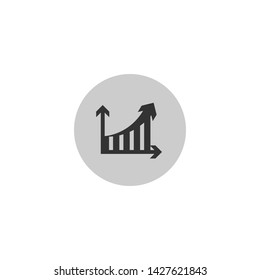 Growth chart vector icon. filled flat sign for mobile concept and web design. Growing graph glyph icon.- Vector Eps10