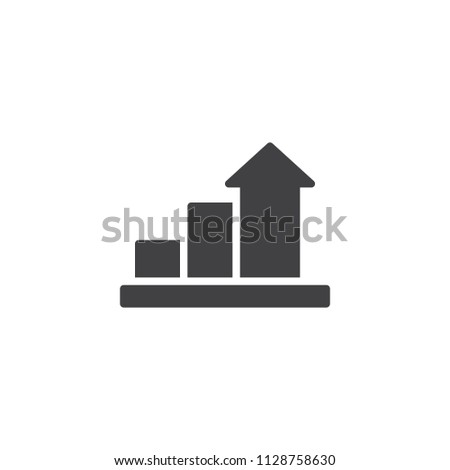 Growth chart vector icon. filled flat sign for mobile concept and web design. Business diagram simple solid icon. Growing graph symbol, logo illustration. Vector graphics