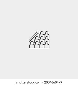 Growth chart vector icon illustration sign