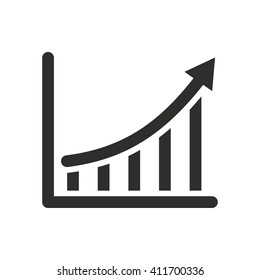   Growth chart vector icon. Illustration isolated on white  background for graphic and web design.
