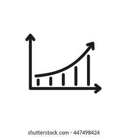 Growth chart vector icon. Illustration isolated on white background for graphic and web design.
