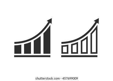 Growth chart vector icon. Illustration isolated on white background for graphic and web design.