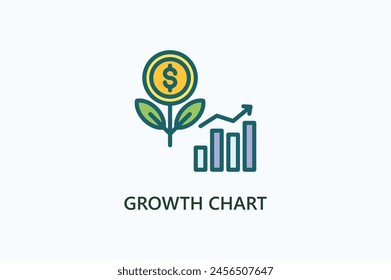 Gráfico De Crecimiento Vector, Icono O Símbolo De Logo Ilustración