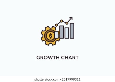 Growth Chart Vector Icon Or Logo Illustration