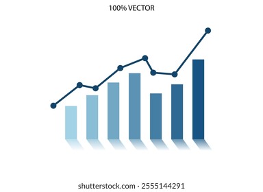 Growth chart - vector icon logo template
