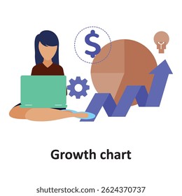  Growth chart  :Vector Icon which can easily modify or edit
