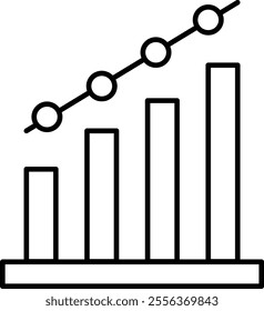 Growth Chart Vector Line Icon Design